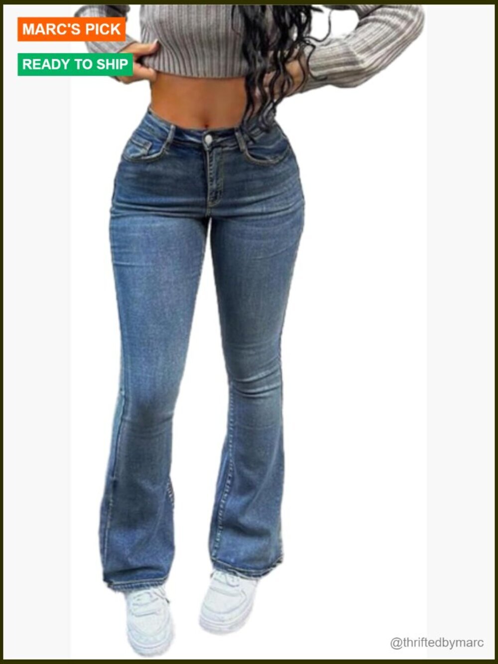 Stretch Bootcut Jeans Low Waist Straight Leg Denim Pants Lightweight